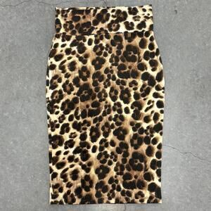 BEBE High Waisted Leopard Print Pencil Skirt